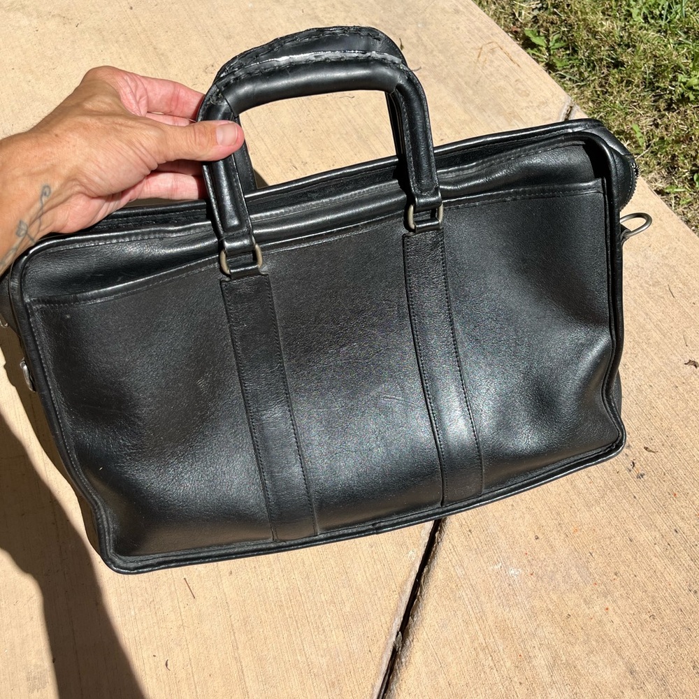Vintage coach, briefcase, black leather